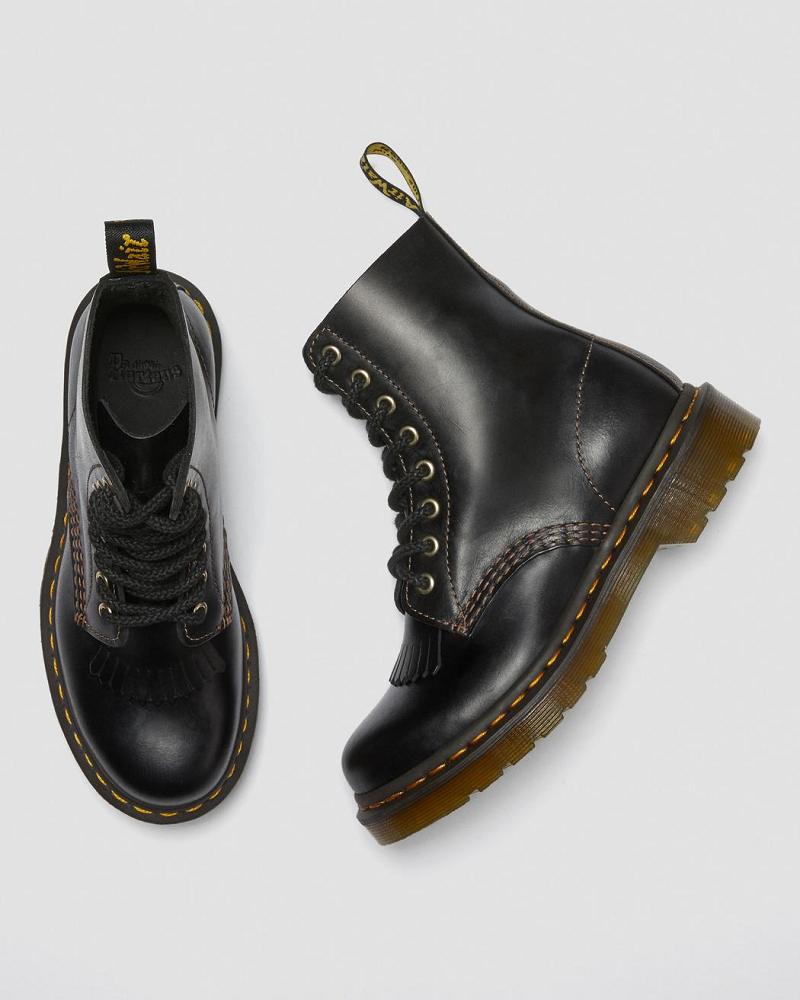 Dr Martens 1460 Pascal Abruzzo Læder Ankelstøvler Dame Sort | DK 14NWY